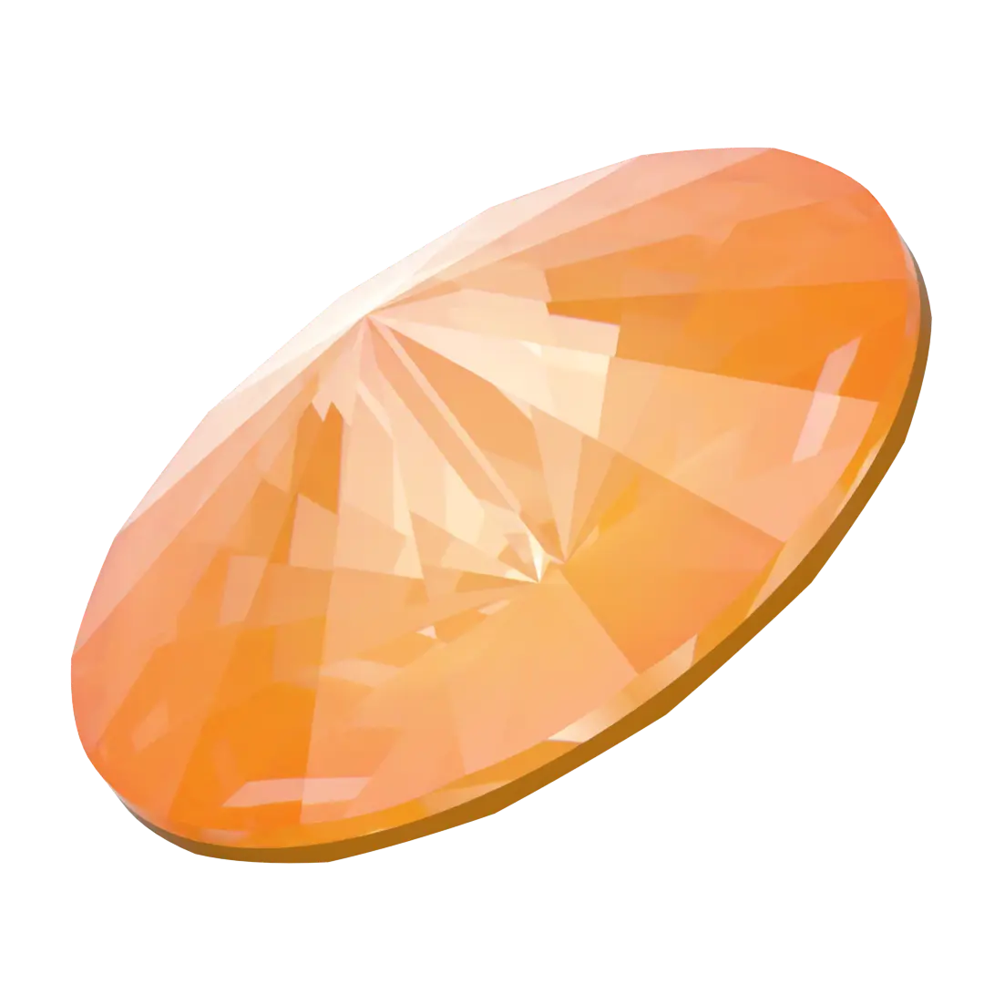 Serinity Chatons Round Stones Rivoli (1122) Crystal Mango Ignite UNFOILED - Bluestreak Crystals