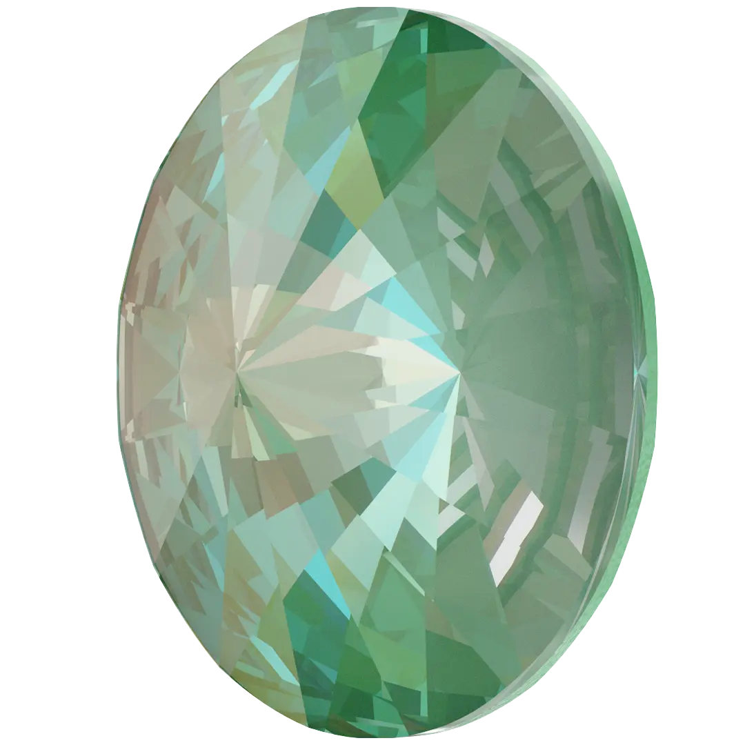 Swarovski Chatons Round Stones Rivoli (1122) Crystal Silky Sage Delite UNFOILED - Bluestreak Crystals