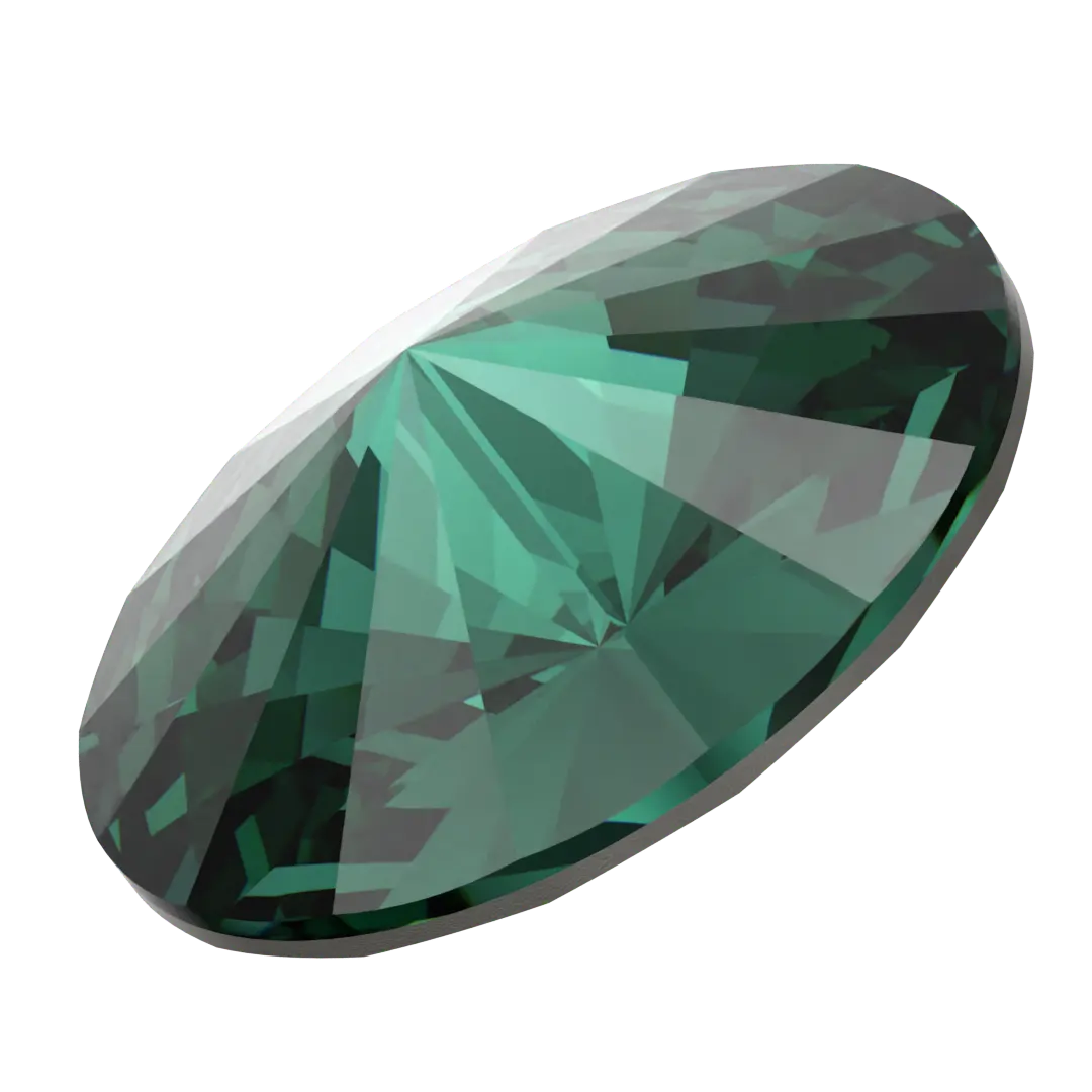 Swarovski Chatons Round Stones Rivoli (1122) Emerald - Bluestreak Crystals