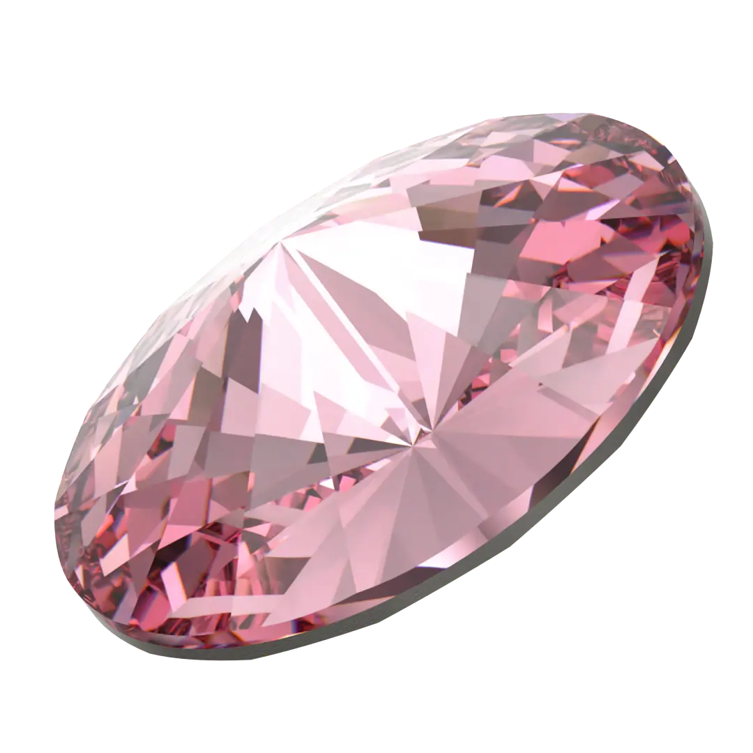 Swarovski Chatons Round Stones Rivoli (1122) Light Rose - Bluestreak Crystals