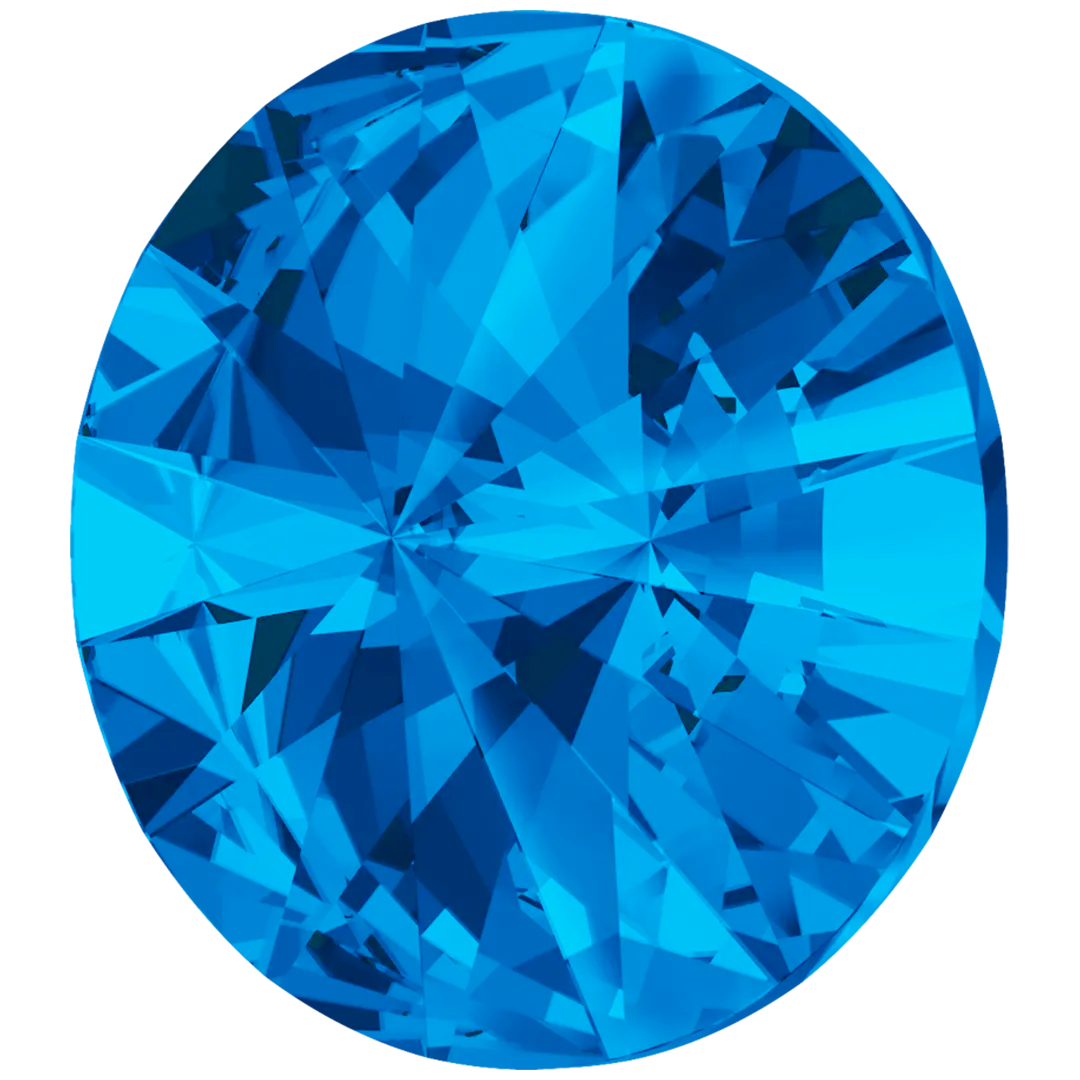 Swarovski Chatons Round Stones Rivoli (1122) Sapphire - Bluestreak Crystals