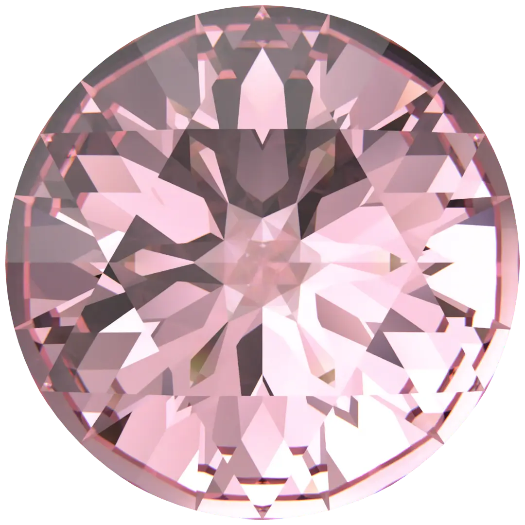 Swarovski Chatons Round Stones Rose Cut (1401) Light Rose Ignite UNFOILED - Bluestreak Crystals