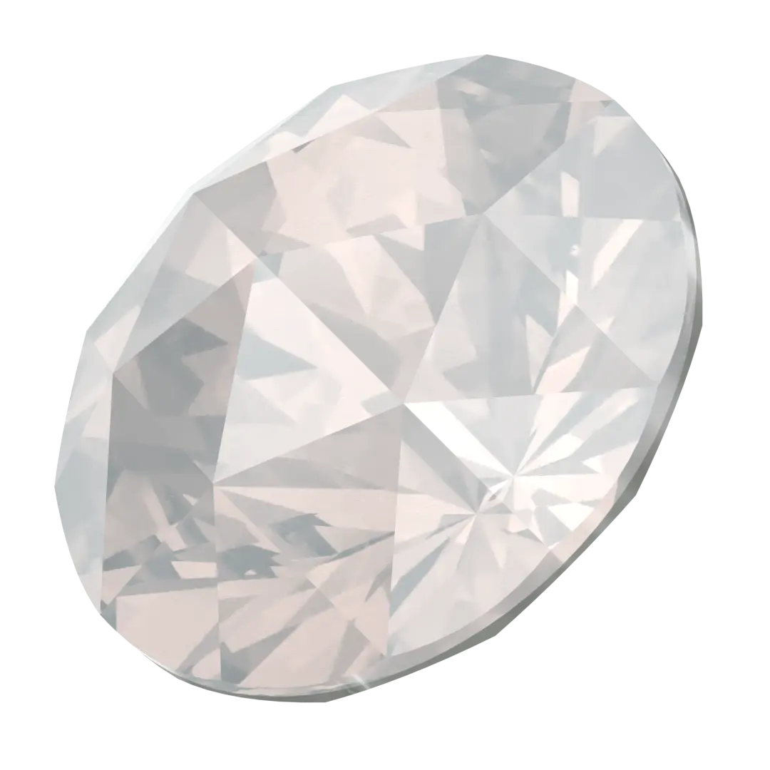 Swarovski Chatons Round Stones Rose Cut (1401) White Opal - Bluestreak Crystals