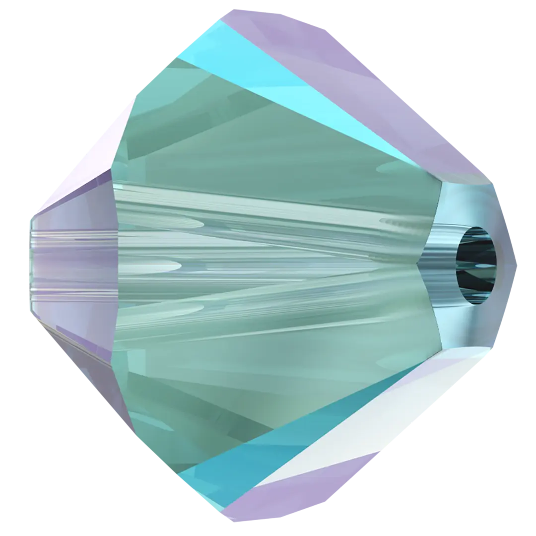 Swarovski Crystal Beads Bicone (5328) Aquamarine Shimmer 2X - Bluestreak Crystals