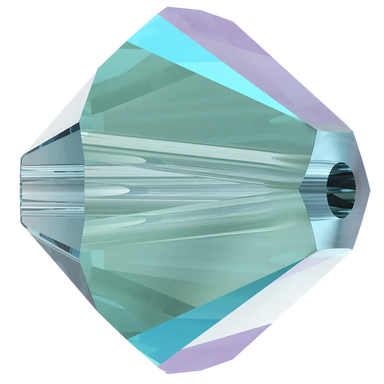 Swarovski Crystal Beads Bicone (5328) Aquamarine Shimmer - Bluestreak Crystals