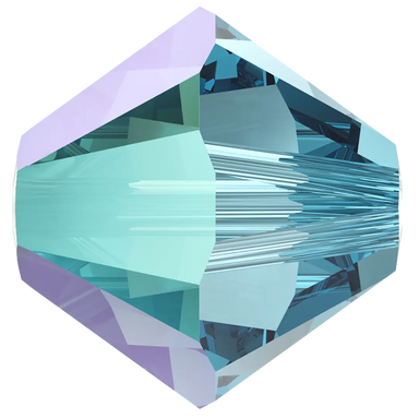 Swarovski Crystal Beads Bicone (5328) Aquamarine Shimmer - Bluestreak Crystals