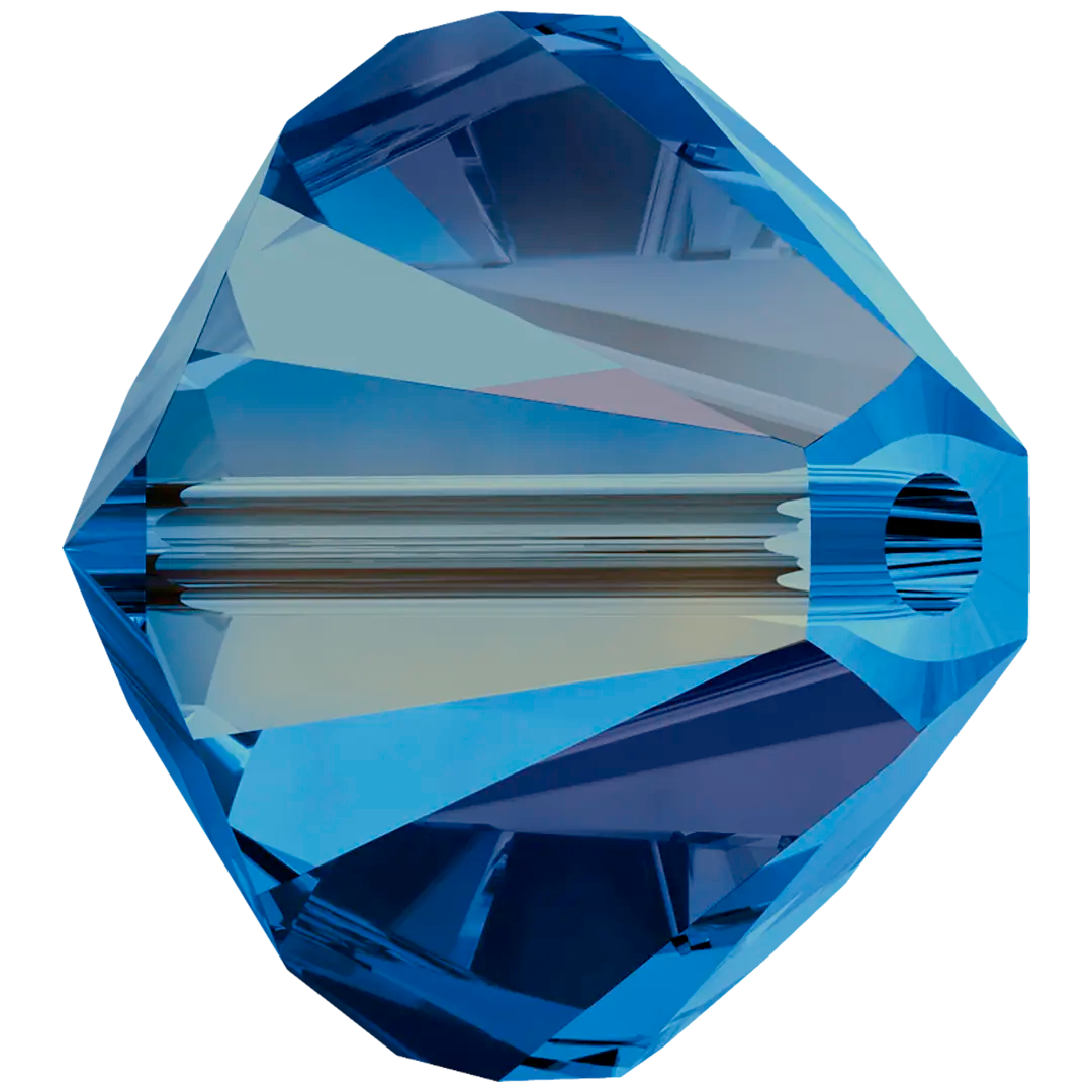Swarovski Crystal Beads Bicone (5328) Capri Blue AB - Bluestreak Crystals