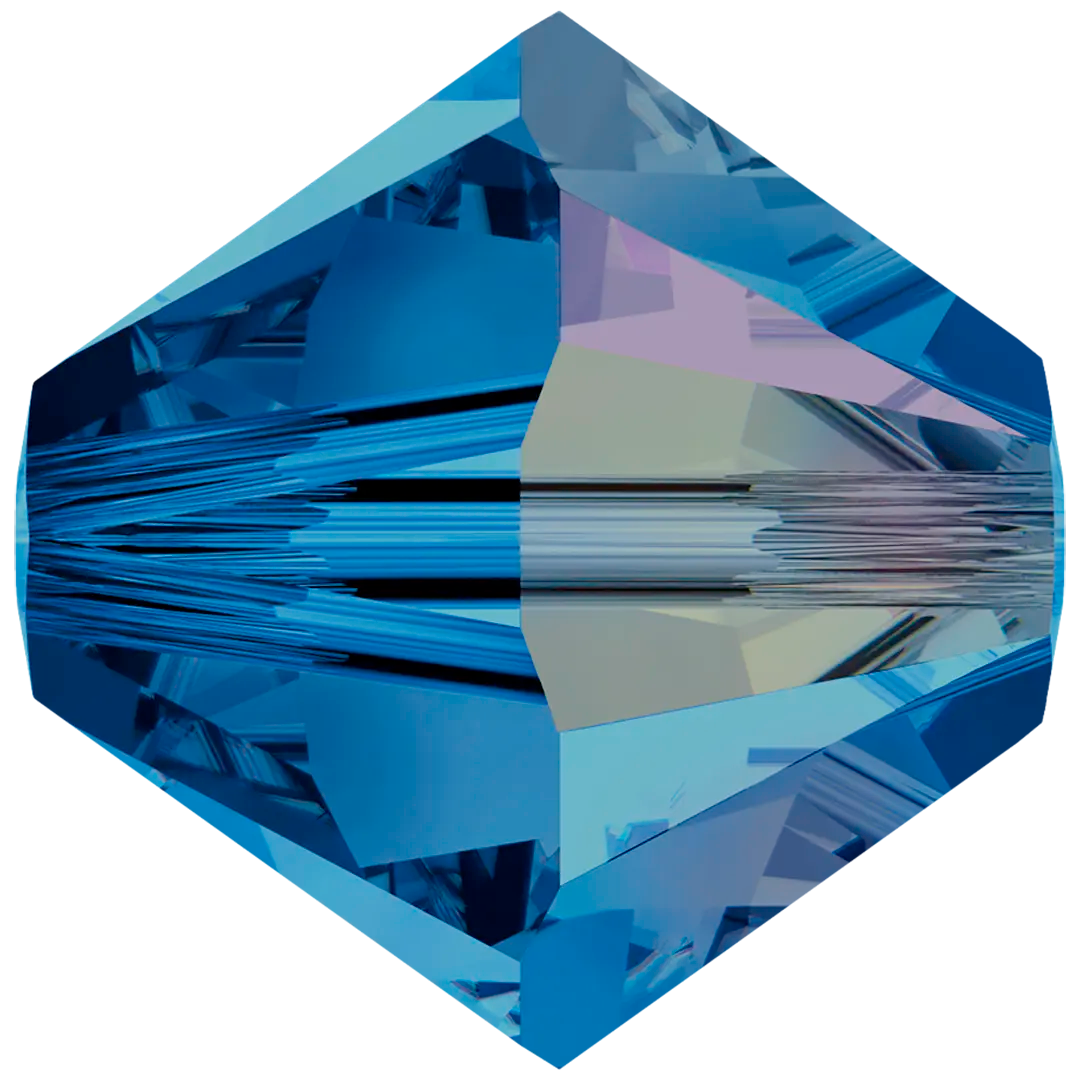 Swarovski Crystal Beads Bicone (5328) Capri Blue AB - Bluestreak Crystals