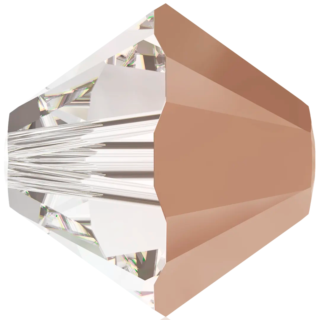 Swarovski Crystal Beads Bicone (5328) Crystal Rose Gold - Bluestreak Crystals