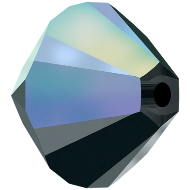Swarovski Crystal Beads Bicone (5328) Jet AB 2X - Bluestreak Crystals