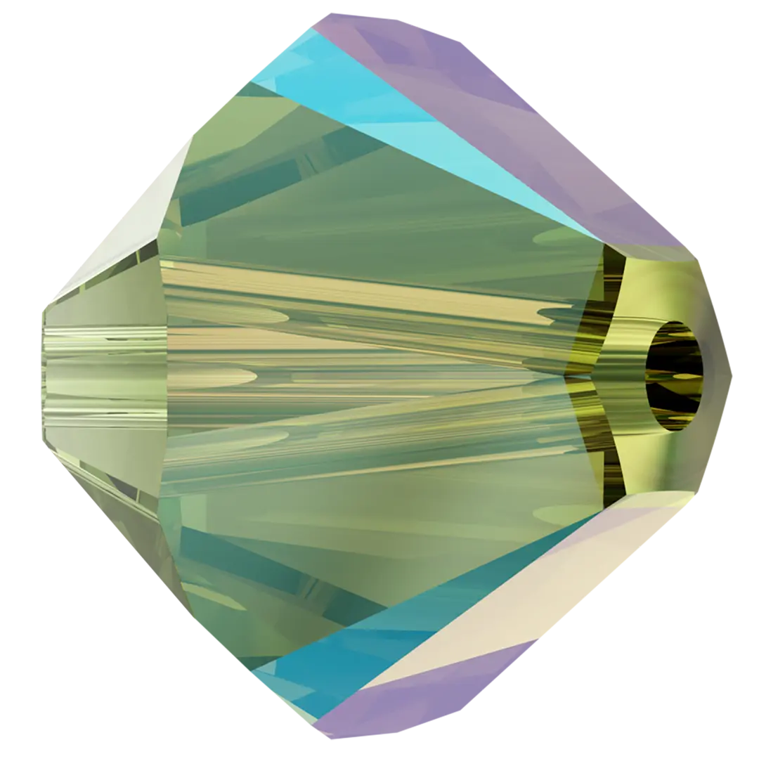 Swarovski Crystal Beads Bicone (5328) Peridot Shimmer - Bluestreak Crystals