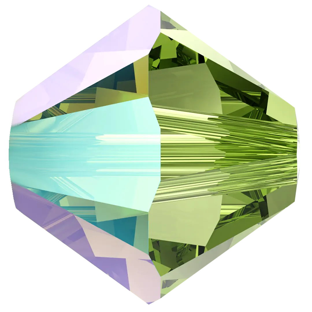 Swarovski Crystal Beads Bicone (5328) Peridot Shimmer - Bluestreak Crystals