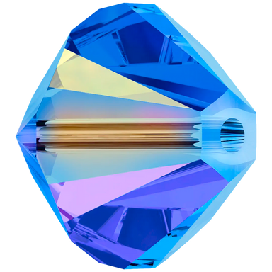 Swarovski Crystal Beads Bicone (5328) Sapphire AB - Bluestreak Crystals