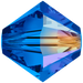 Swarovski Crystal Beads Bicone (5328) Sapphire AB - Bluestreak Crystals