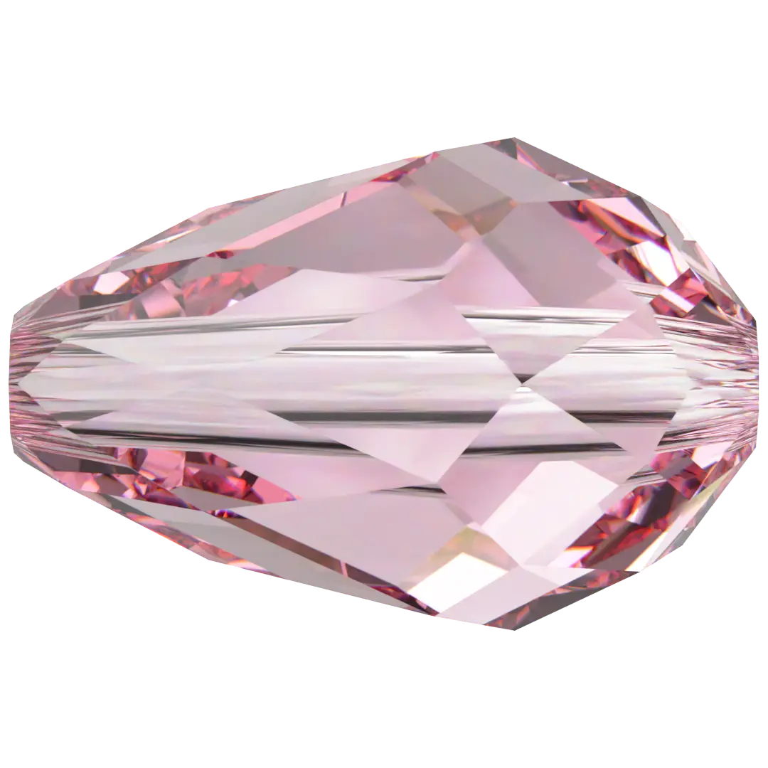 Swarovski Crystal Beads Drop (5500) Light Rose - Bluestreak Crystals