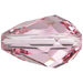 Swarovski Crystal Beads Drop (5500) Light Rose - Bluestreak Crystals