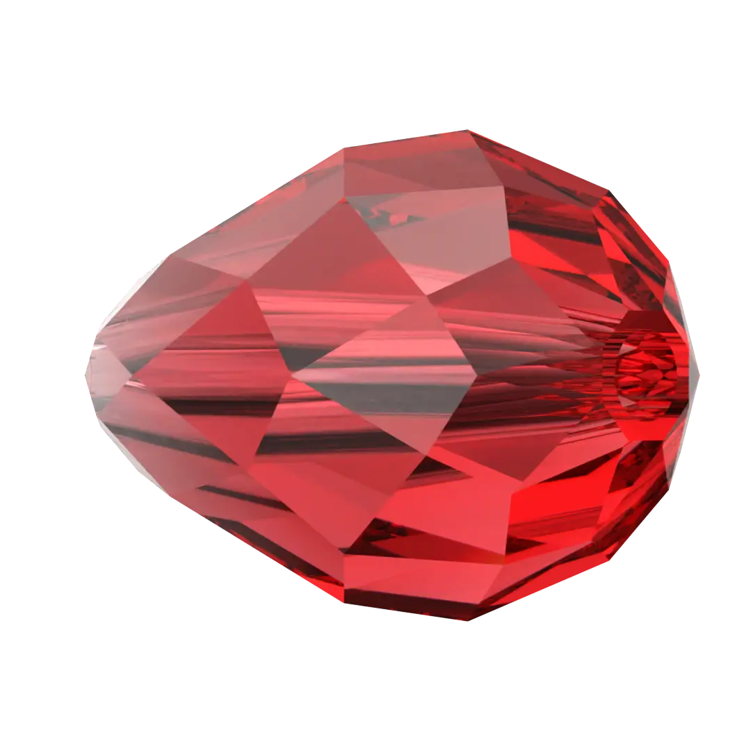 Swarovski Crystal Beads Drop (5500) Light Siam - Bluestreak Crystals