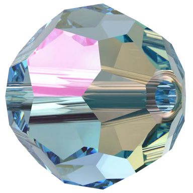 Swarovski Crystal Beads Round (5000) Aquamarine Shimmer - Bluestreak Crystals
