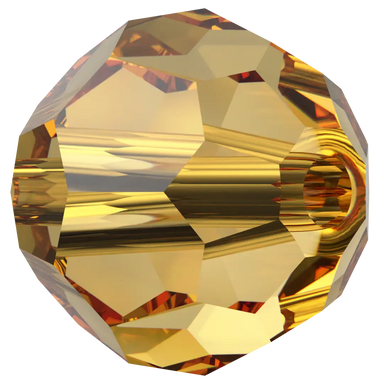 Swarovski Crystal Beads Round (5000) Golden Topaz - Bluestreak Crystals