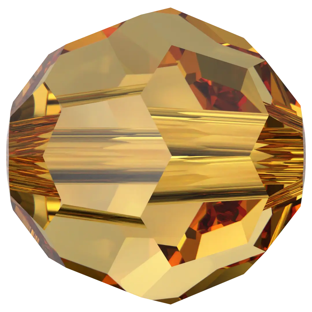Swarovski Crystal Beads Round (5000) Golden Topaz - Bluestreak Crystals