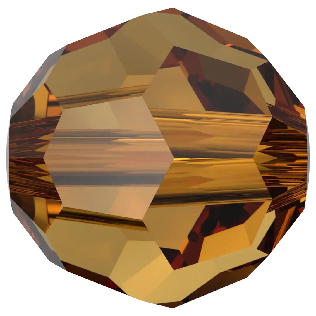 Swarovski Crystal Beads Round (5000) Light Amber - Bluestreak Crystals