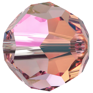 Swarovski Crystal Beads Round (5000) Light Rose Shimmer - Bluestreak Crystals