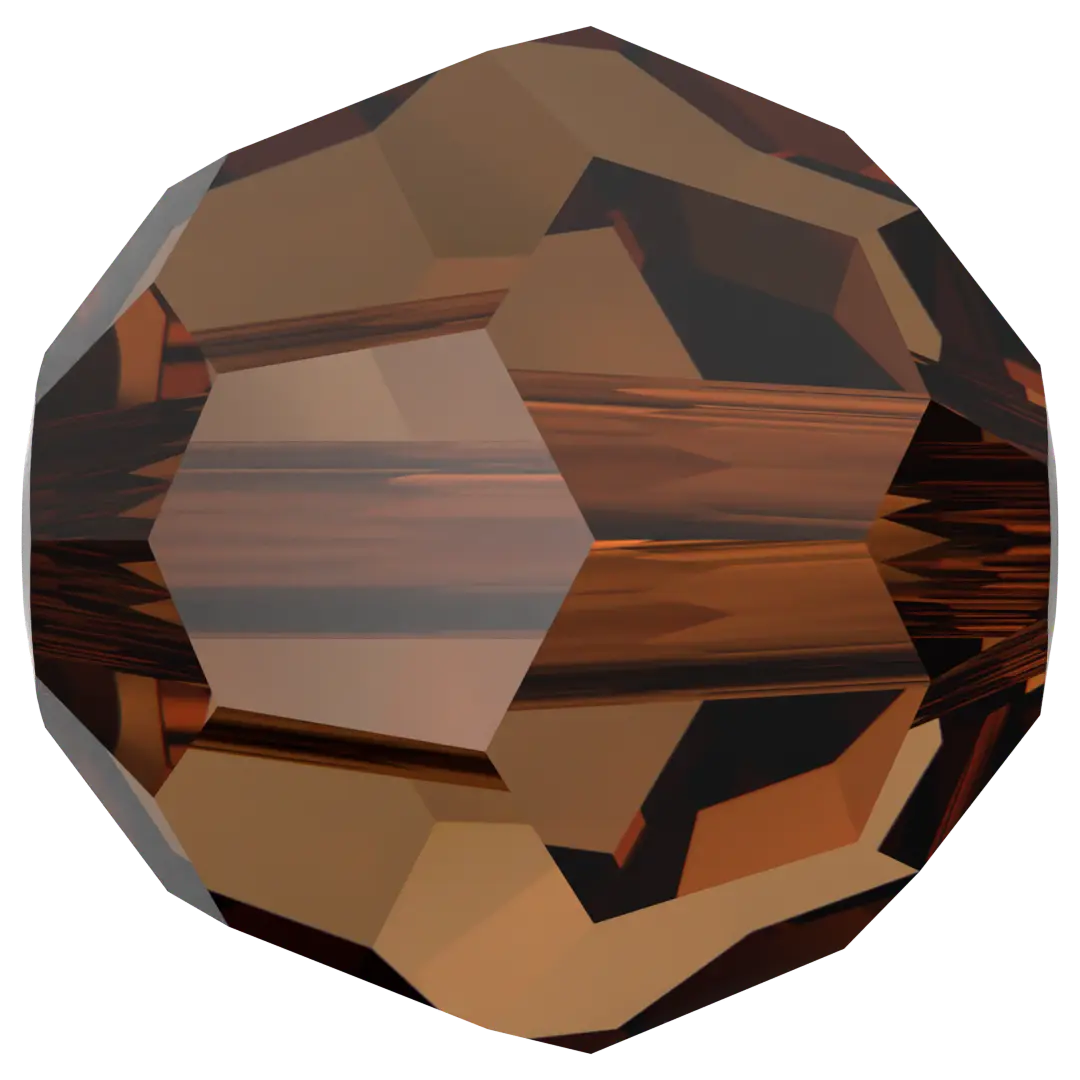 Swarovski Crystal Beads Round (5000) Smoked Amber - Bluestreak Crystals