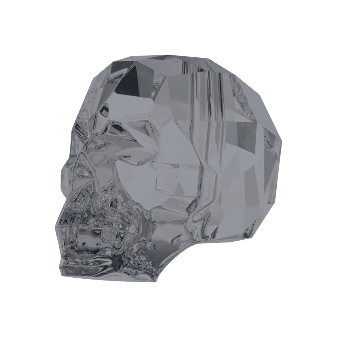 Serinity Crystal Beads Skull (5750) Crystal Silver Night - Bluestreak Crystals