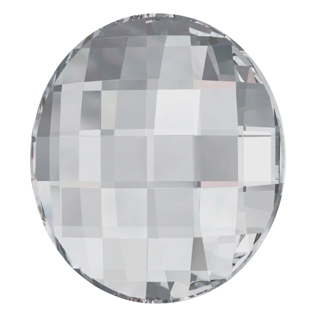 Swarovski Flat Back Crystals Non Hotfix Chessboard Circle (2035) Crystal - Bluestreak Crystals