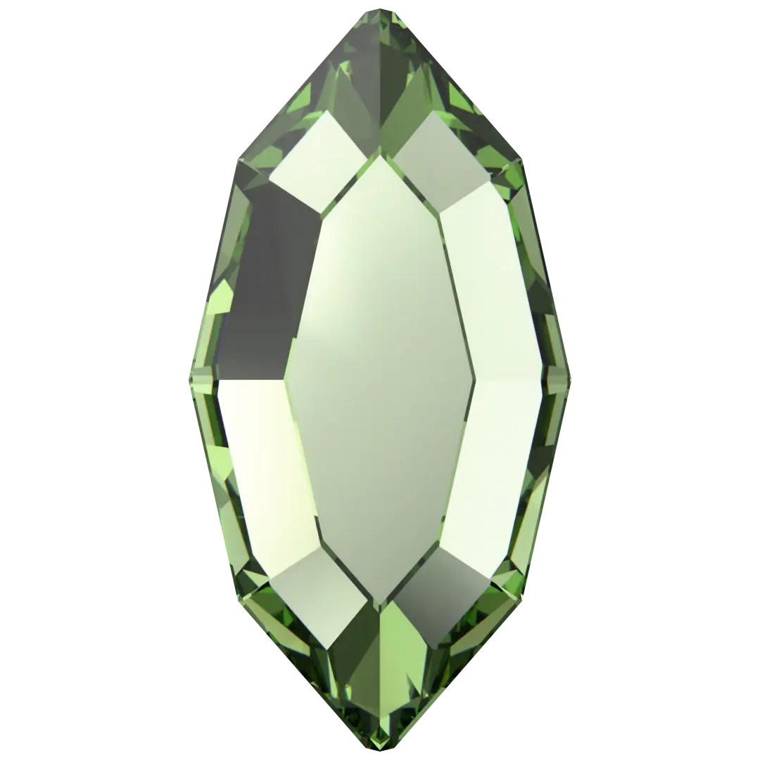 Swarovski Flat Back Crystals Non Hotfix Navette (2200) Recreated Peridot - Bluestreak Crystals
