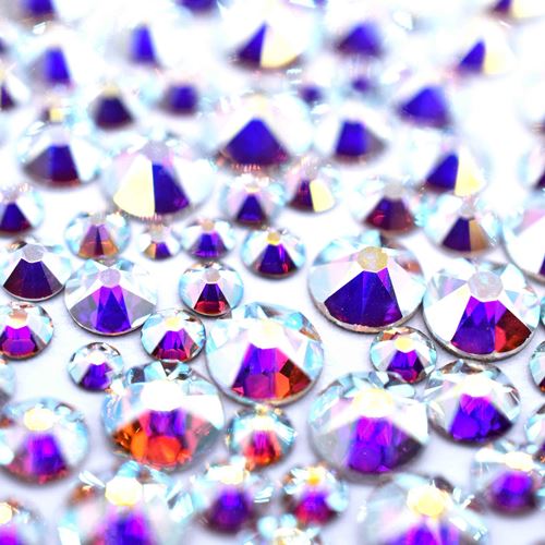 Swarovski Flat Back Crystals Non Hotfix Size Mix CRYSTAL AB - Bluestreak Crystals