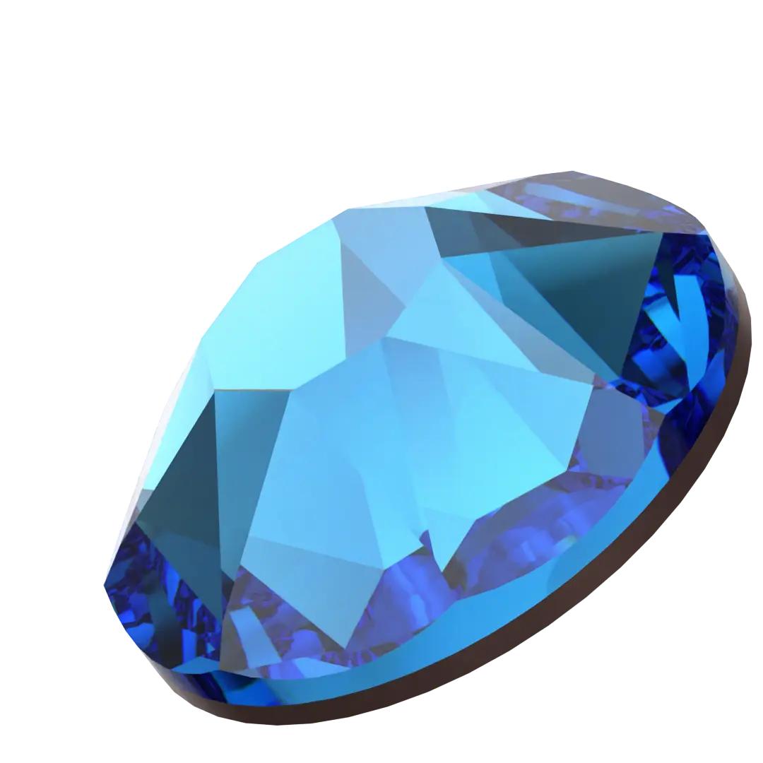 Swarovski Hotfix Flat Back Crystals (2000, 2038 & 2078) Capri Blue - Bluestreak Crystals