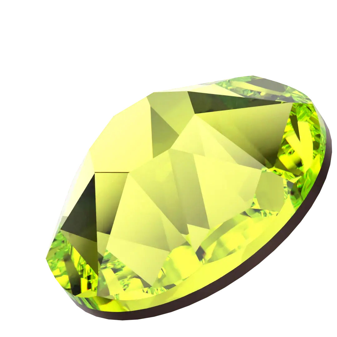 Swarovski Hotfix Flat Back Crystals (2000, 2038 & 2078) Citrus Green - Bluestreak Crystals