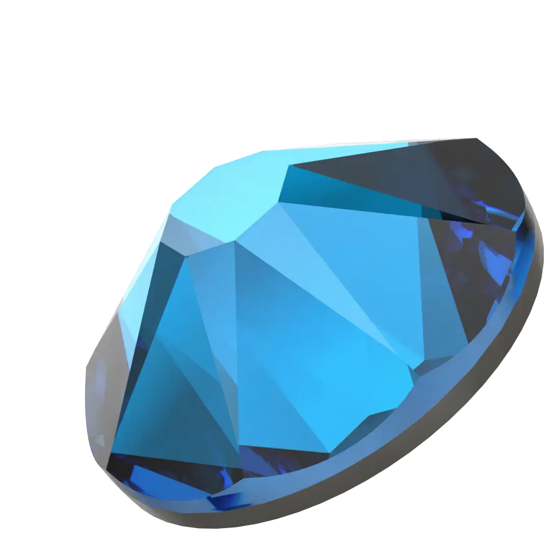 Swarovski Hotfix Flat Back Crystals (2000, 2038 & 2078) Crystal Bermuda Blue - Bluestreak Crystals