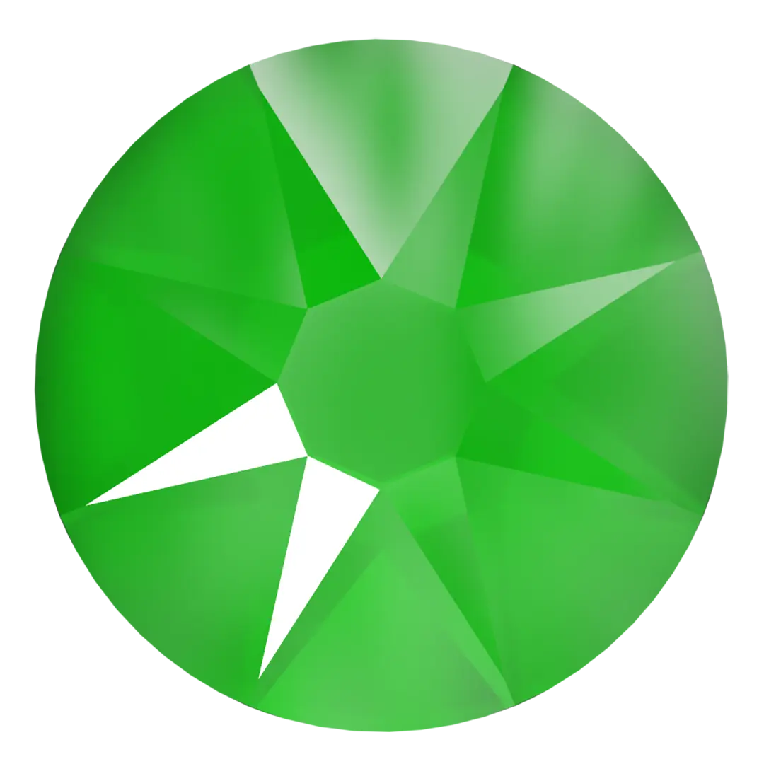 Swarovski Hotfix Flat Back Crystals (2000, 2038 & 2078) Crystal Electric Green - Bluestreak Crystals