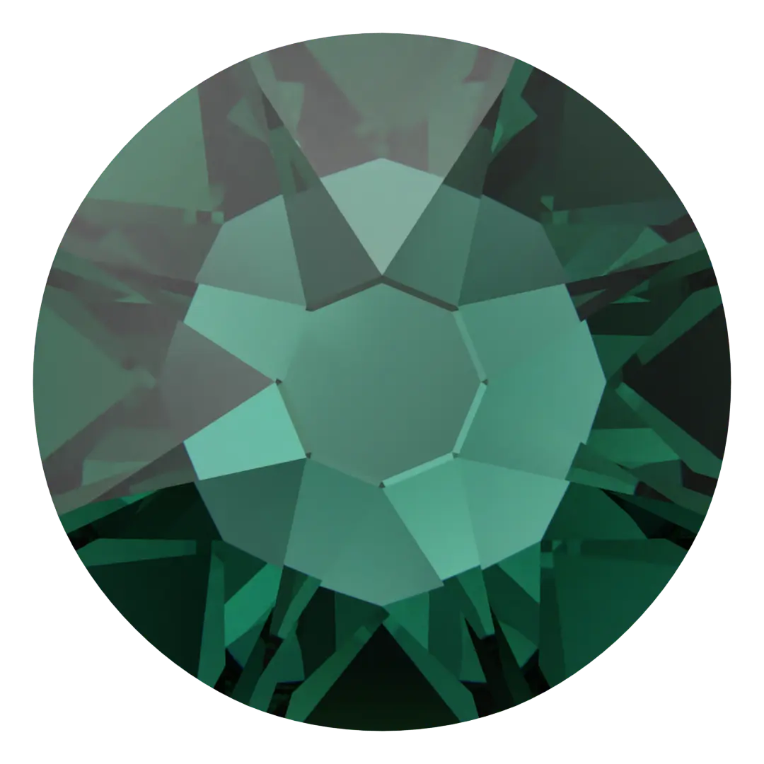 Swarovski Hotfix Flat Back Crystals (2000, 2038 & 2078) Emerald - Bluestreak Crystals
