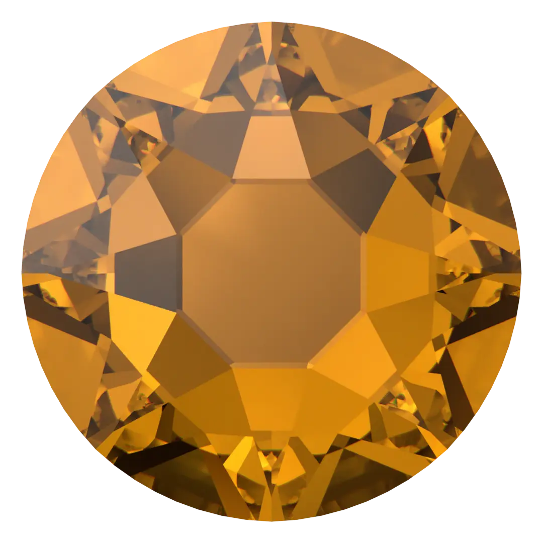 Swarovski Hotfix Flat Back Crystals (2000, 2038 & 2078) Light Amber - Bluestreak Crystals