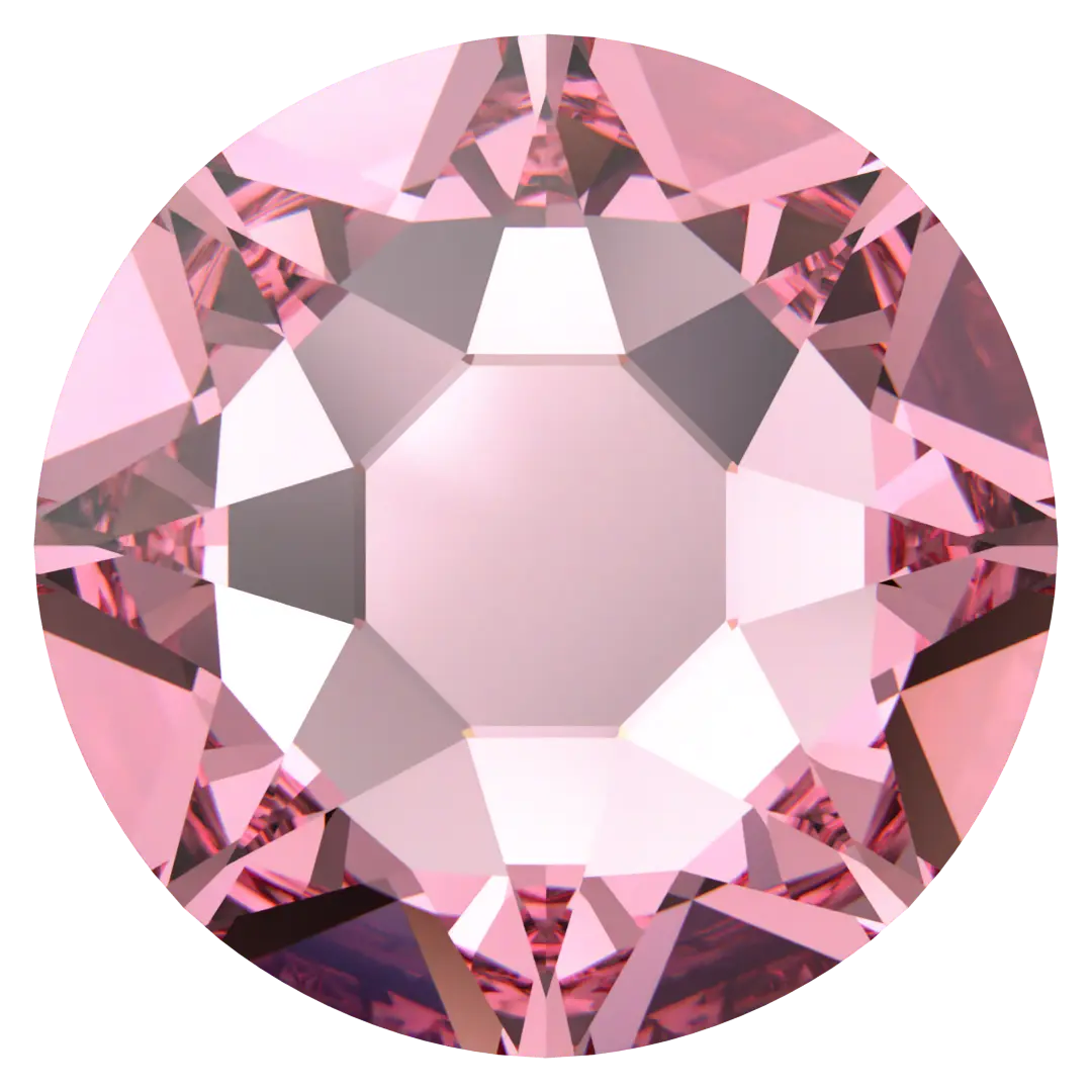 Swarovski Hotfix Flat Back Crystals (2000, 2038 & 2078) Light Rose - Bluestreak Crystals