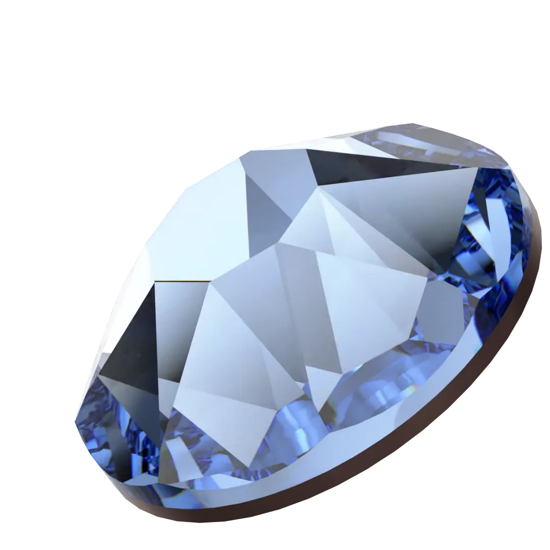 Swarovski Hotfix Flat Back Crystals (2000, 2038 & 2078) Light Sapphire - Bluestreak Crystals