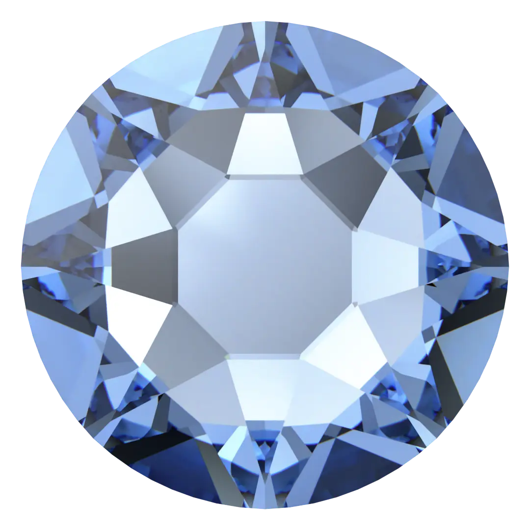 Swarovski Hotfix Flat Back Crystals (2000, 2038 & 2078) Light Sapphire - Bluestreak Crystals