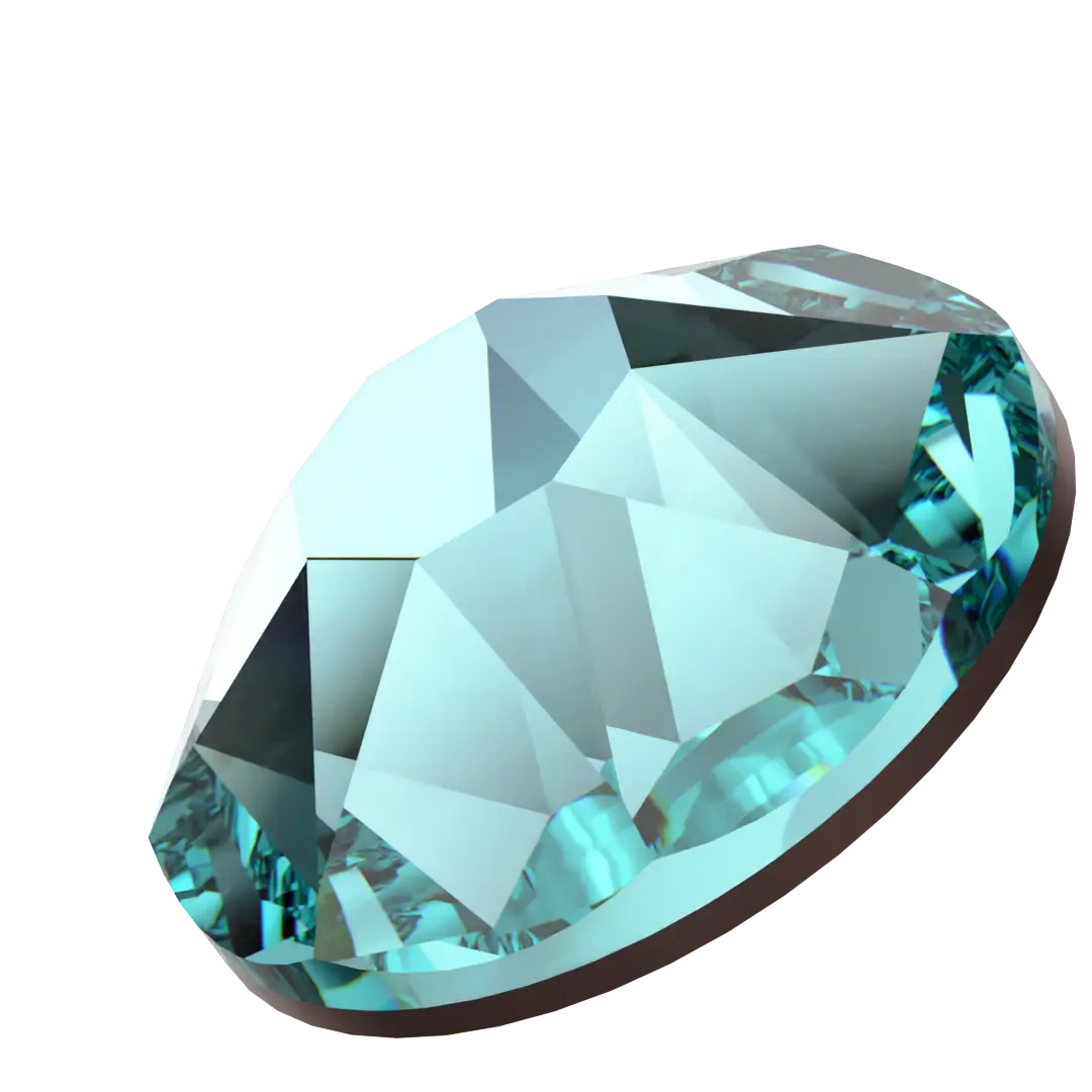 Swarovski Hotfix Flat Back Crystals (2000, 2038 & 2078) Light Turquoise - Bluestreak Crystals