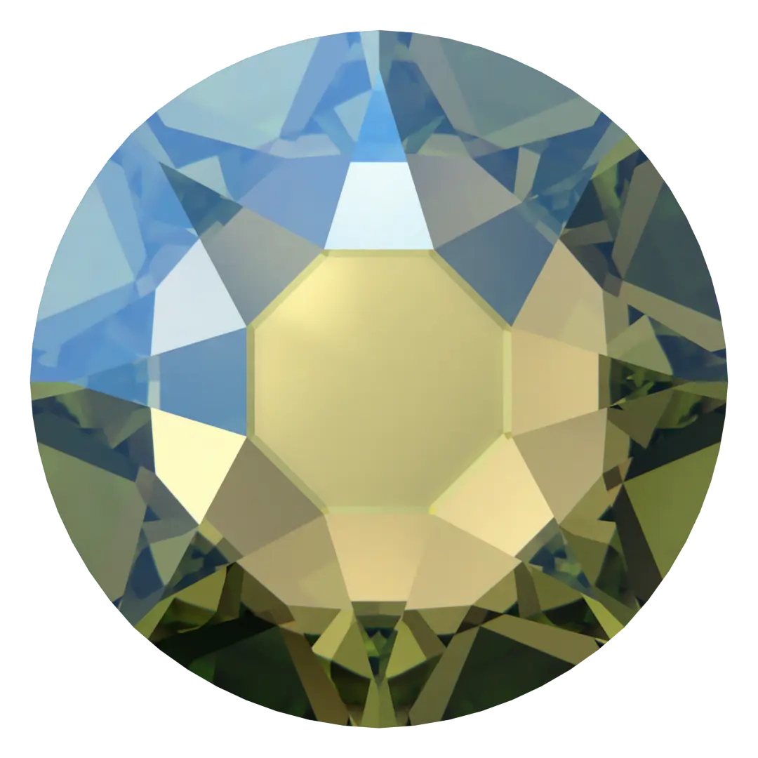 Swarovski Hotfix Flat Back Crystals (2000, 2038 & 2078) Peridot Shimmer - Bluestreak Crystals