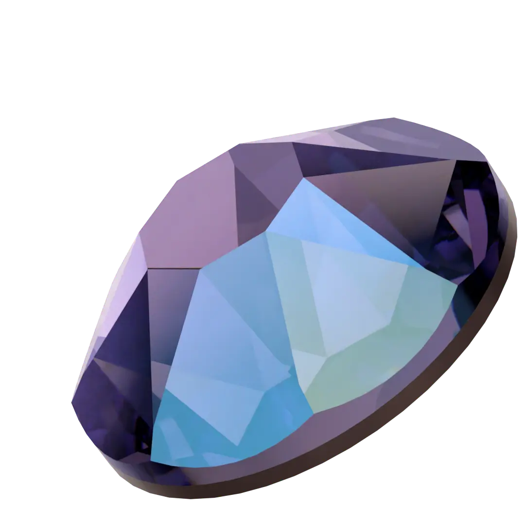 Swarovski Hotfix Flat Back Crystals (2000, 2038 & 2078) Tanzanite Shimmer - Bluestreak Crystals