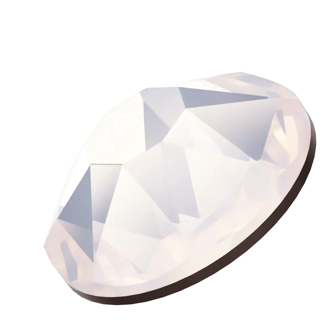 Swarovski Hotfix Flat Back Crystals (2000, 2038 & 2078) White Opal - Bluestreak Crystals