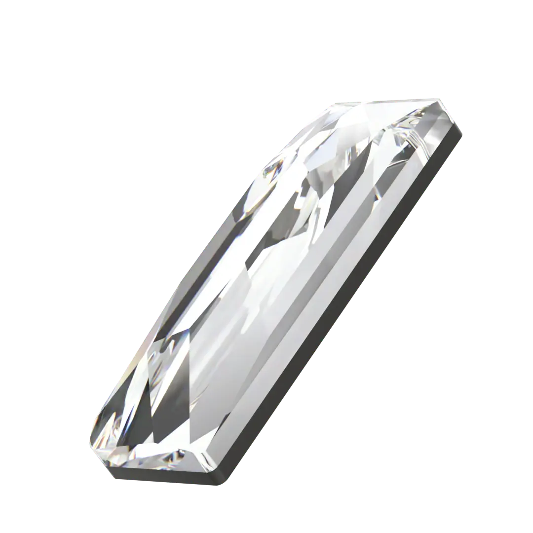 Swarovski Hotfix Flat Back Crystals Cosmic Baguette (2555) Crystal - Bluestreak Crystals