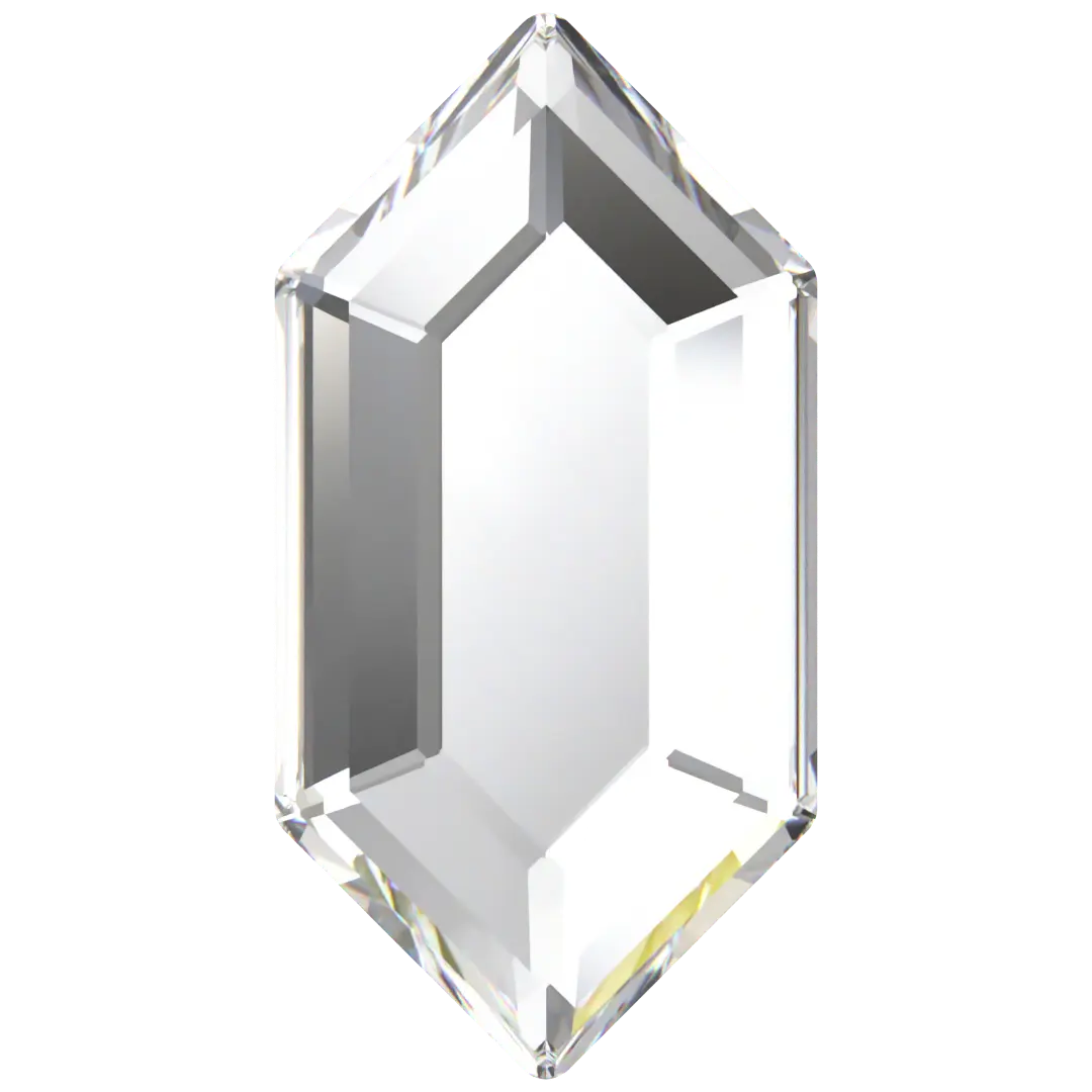 Swarovski Hotfix Flat Back Crystals Elongated Hexagon (2776) Crystal - Bluestreak Crystals