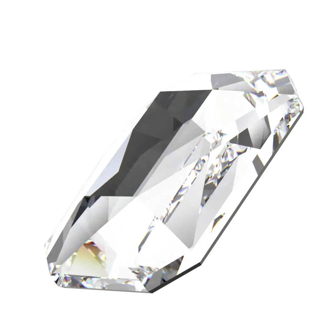 Swarovski Hotfix Flat Back Crystals Emerald Cut (2602) Crystal - Bluestreak Crystals