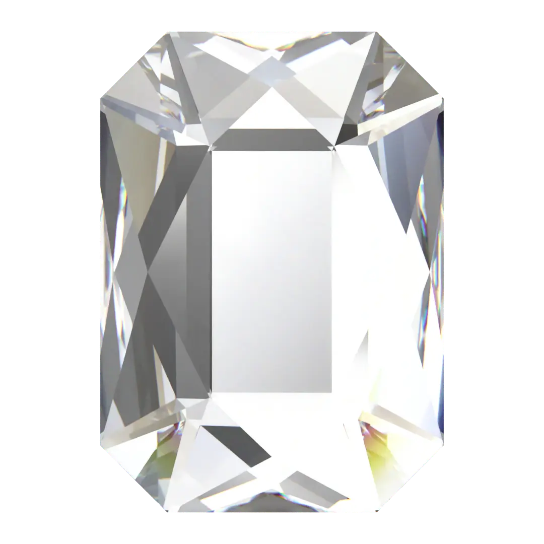 Swarovski Hotfix Flat Back Crystals Emerald Cut (2602) Crystal - Bluestreak Crystals