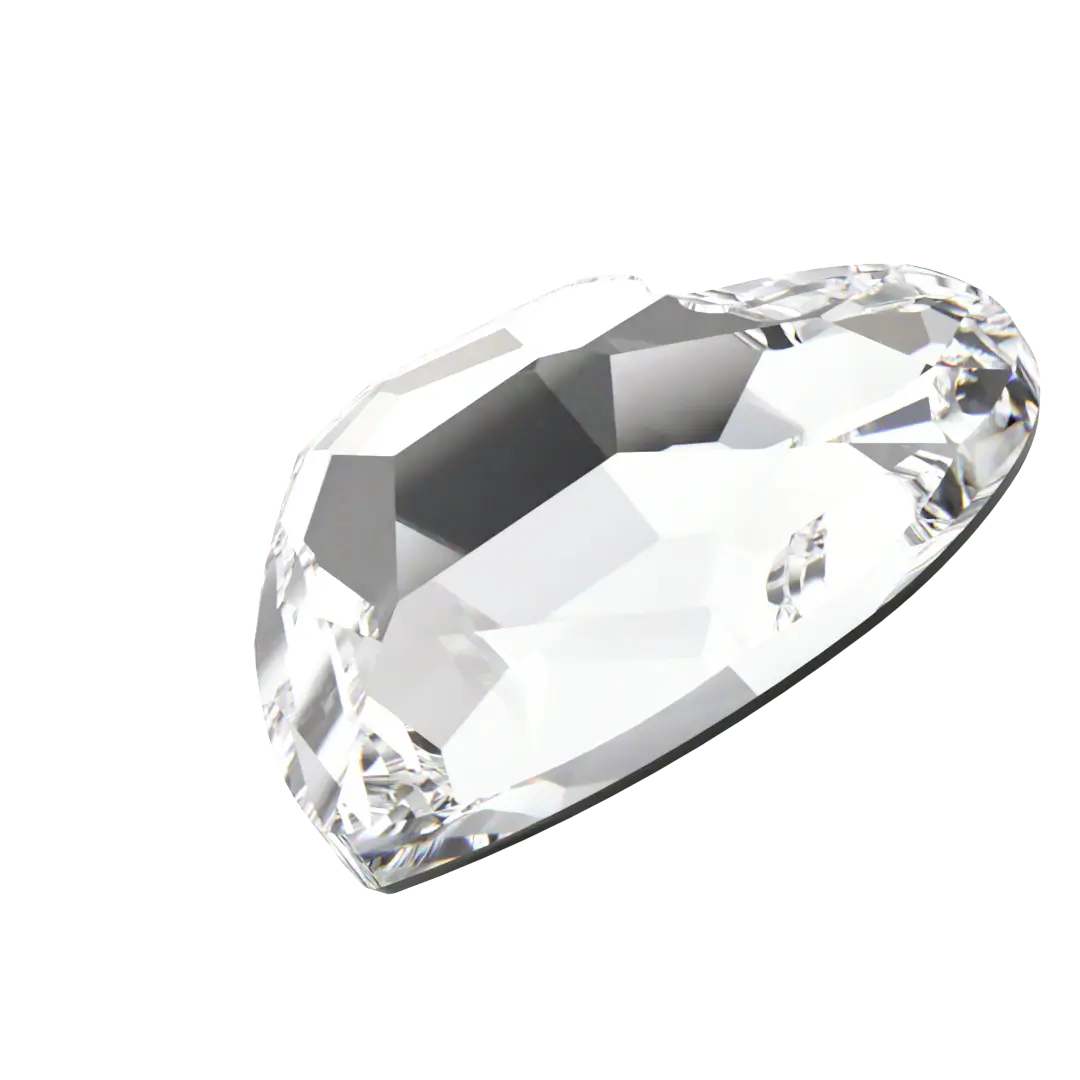 Swarovski Hotfix Flat Back Crystals Heart (2808) Crystal - Bluestreak Crystals