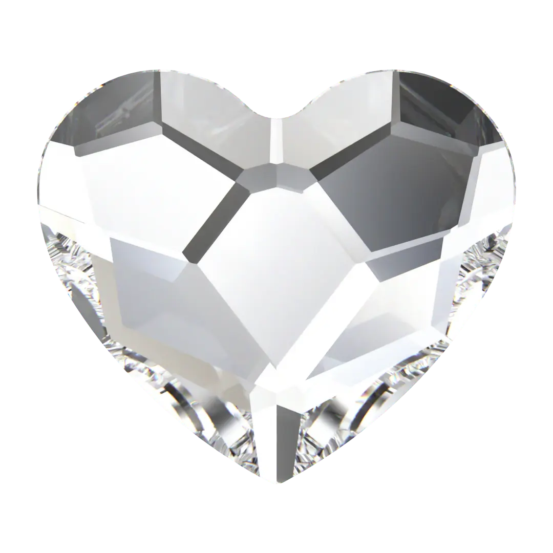 Swarovski Hotfix Flat Back Crystals Heart (2808) Crystal - Bluestreak Crystals